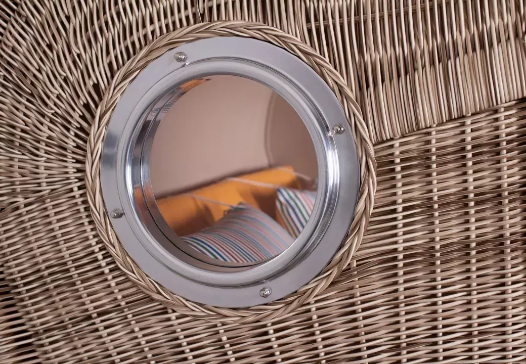 Strandkorb Amrum Grande Teak PE Shell Dessin 586 – Bild 6