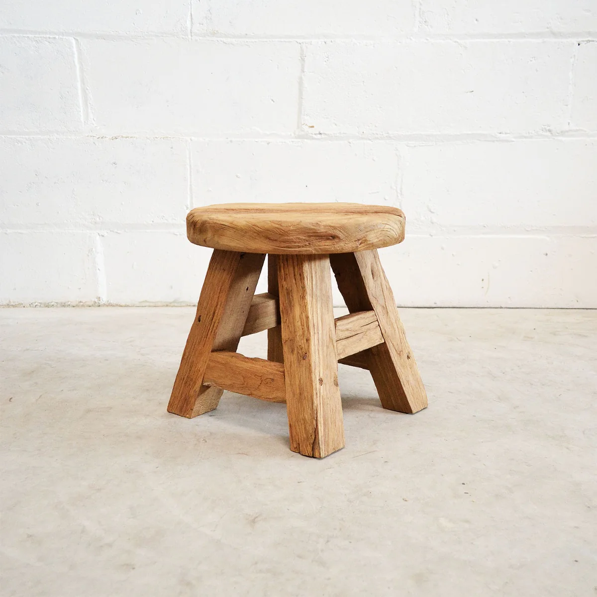 Schemel Shop -Schemel Shop MiniRoundRusticTeakStool30cmParadiseLiving