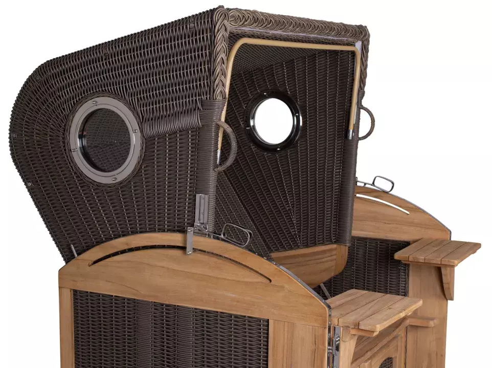 Strandkorb Werdum XL Teak PE Grey Dessin 537 – Bild 8