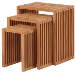 Deckchair ZickZack Teak Und Beistelltisch 3er Set Teak-KOMPLETTSET 13 Deckchair ZickZack Teak Und Beistelltisch 3er Set Teak-KOMPLETTSET -Schemel Shop beistelltische 3er set gartentisch 1 02122