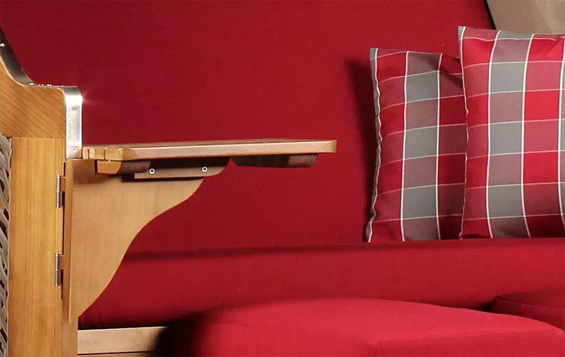 Strandkorb Schleswig Pinie Braun PE Mokka Dessin 564 7 Strandkorb Schleswig Pinie Braun PE Mokka Dessin 564 – Bild 5