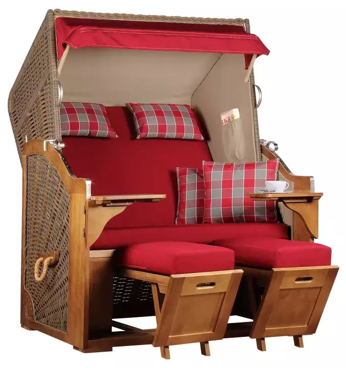 Strandkorb Schleswig Pinie Braun PE Mokka Dessin 564 3 Strandkorb Schleswig Pinie Braun PE Mokka Dessin 564