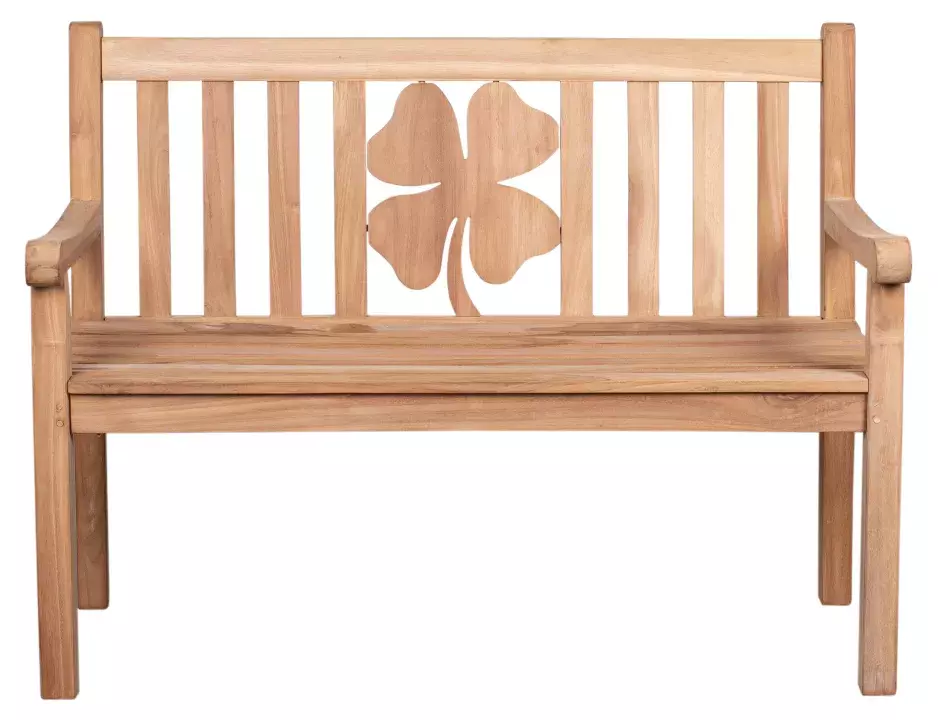 Gartenbank Kleeblatt Teak 4 Gartenbank Kleeblatt Teak – Bild 2