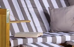 Strandkorb Baltic PE Weiß Dessin Grau Weiß 9 Strandkorb Baltic PE Weiß Dessin Grau Weiß -Schemel Shop md02313 strandkorb ostsee pe weiss dessin grau weiss 1