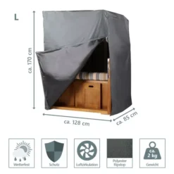 Strandkorb Amrum Mahagoni Washed Grey PE Koboo Grey Dessin 500-KOMPLETTSET -Schemel Shop md02502 abdeckhaube mr deko l