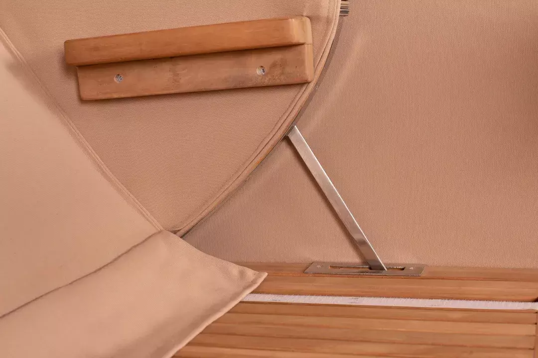 Strandkorb Amrum Grande XXL Teak Bullauge PE Grey Dessin 581 9 Strandkorb Amrum Grande XXL Teak Bullauge PE Grey Dessin 581 – Bild 7