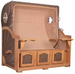 Strandkorb Amrum Grande XXL Teak Bullauge PE Grey Dessin 537 -Schemel Shop mp01021 strandkorb amrum grande xxl rohgestelljl3xqfixai8il