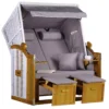 Strandkorb Baltic PE Weiß Dessin Uni Grau -Schemel Shop mp02310 strandkorb baltic pe weiss dessin uni grau