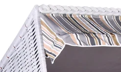 Strandkorb Baltic PE Weiß Dessin Oliv Grau -Schemel Shop mp02315 strandkorb baltic pe weiss dessin oliv grau 4