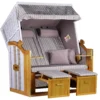 Strandkorb Baltic PE Weiß Dessin Royal Grau -Schemel Shop mp02317 strandkorb baltic pe weiss dessin royal grau