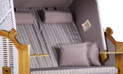 Strandkorb Baltic PE Weiß Dessin Royal Grau -Schemel Shop mp02317 strandkorb baltic pe weiss dessin royal grau 2