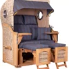 Strandkorb Amrum Teak PE Shell Dessin 582