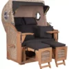 Strandkorb Amrum Teak PE Shell Dessin 548