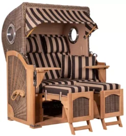 Strandkorb Amrum Teak PE Grey Dessin 581