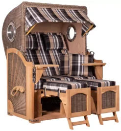 Strandkorb Amrum Teak PE Grey Dessin 583