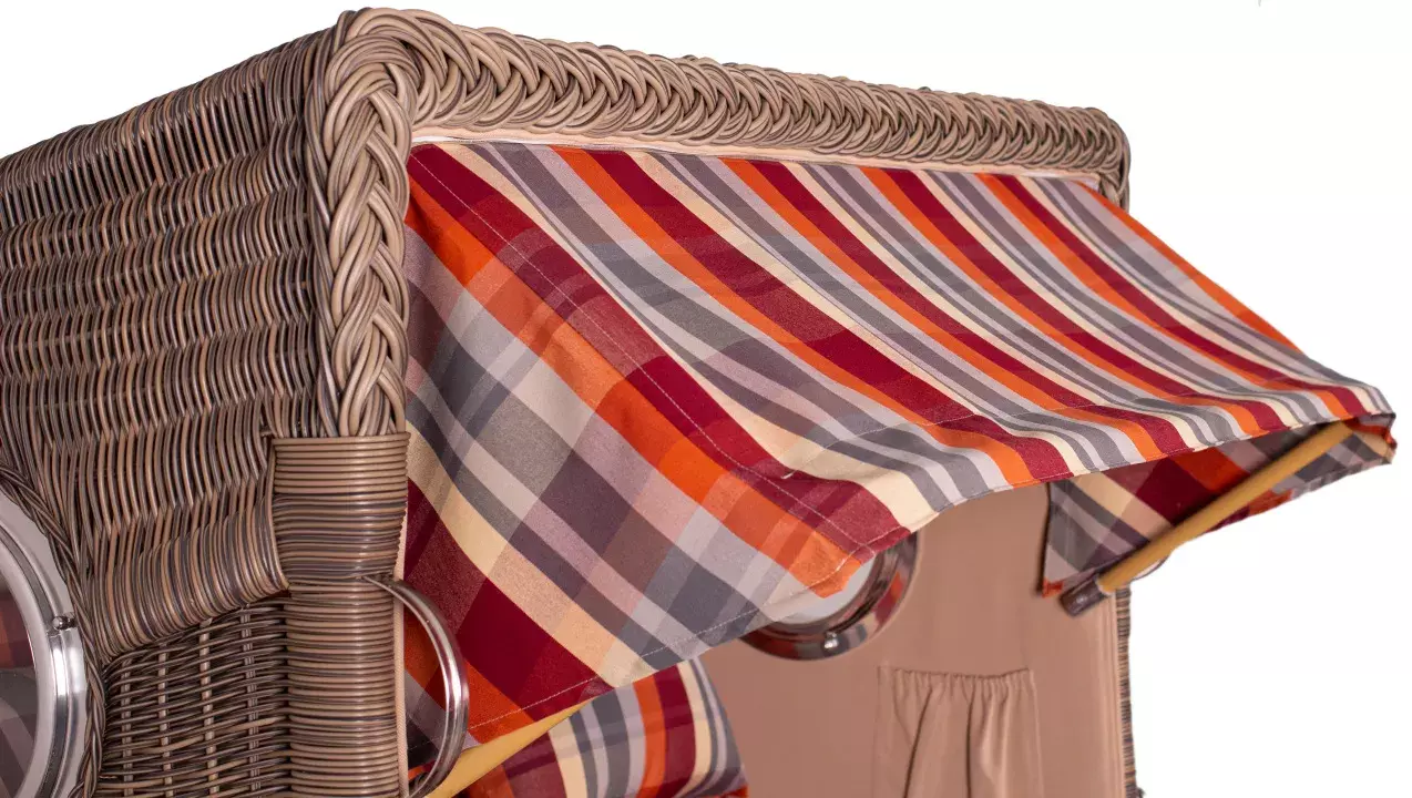 Strandkorb Amrum Teak PE Grey Dessin 584 4 Strandkorb Amrum Teak PE Grey Dessin 584 – Bild 2