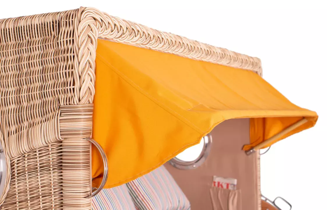 Strandkorb Norderney XXL Teak Bullauge PE Shell Dessin 586 4 Strandkorb Norderney XXL Teak Bullauge PE Shell Dessin 586 – Bild 3