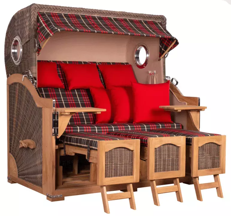 Strandkorb Amrum Grande XXL Teak Bullauge PE Grey Dessin 529 3 Strandkorb Amrum Grande XXL Teak Bullauge PE Grey Dessin 529