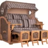 Strandkorb Amrum Grande XXL Teak Bullauge PE Grey Dessin 537