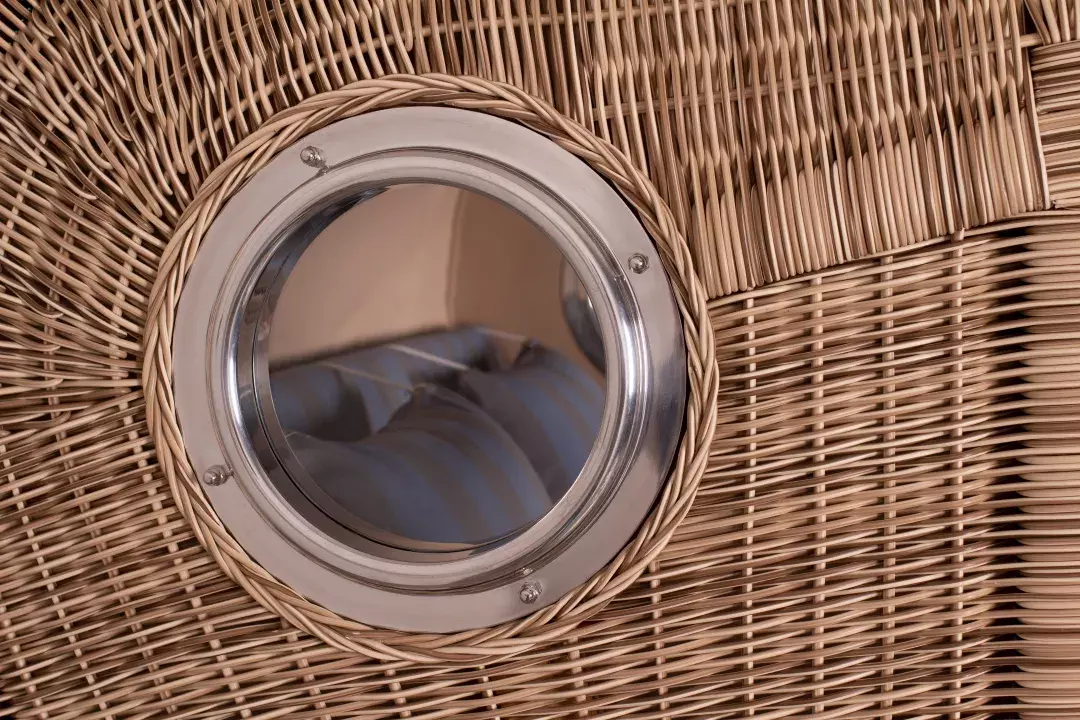 Strandkorb Norderney Teak Bullauge PE Shell Dessin 582 6 Strandkorb Norderney Teak Bullauge PE Shell Dessin 582 – Bild 4