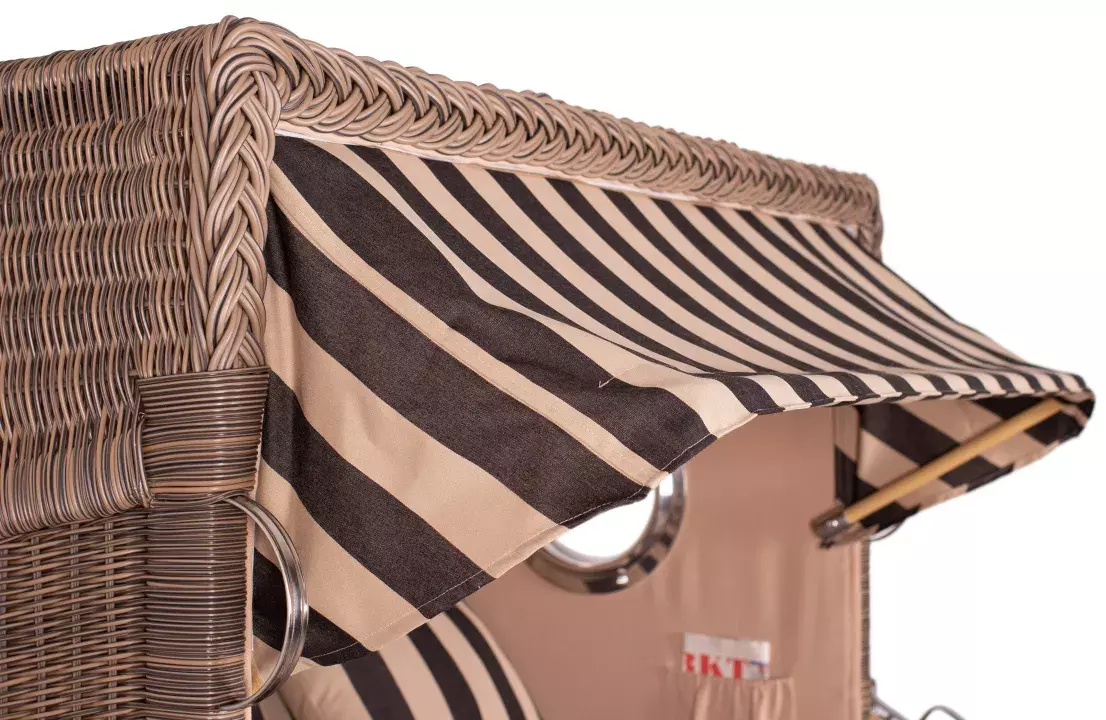 Strandkorb Amrum Grande Teak PE Grey Dessin 581 5 Strandkorb Amrum Grande Teak PE Grey Dessin 581 – Bild 3