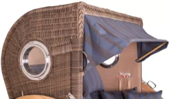 Strandkorb Amrum Grande Teak PE Grey Dessin 582 -Schemel Shop mp24602 strandkorb amrum grande teak pe grey dessin 582 2