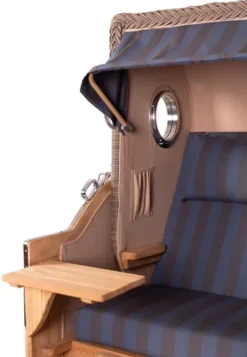 Strandkorb Amrum Grande Teak PE Grey Dessin 582 -Schemel Shop mp24602 strandkorb amrum grande teak pe grey dessin 582 3