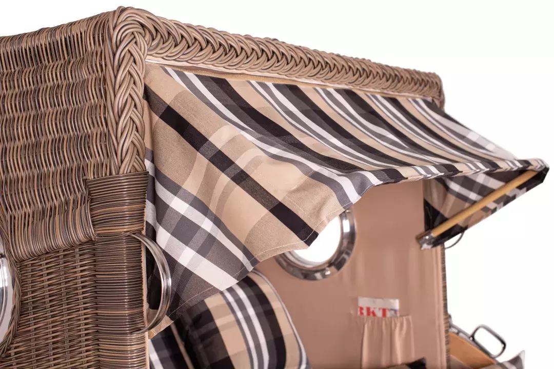 Strandkorb Amrum Grande Teak PE Grey Dessin 583 5 Strandkorb Amrum Grande Teak PE Grey Dessin 583 – Bild 3