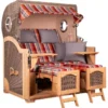 Strandkorb Amrum Grande Teak PE Grey Dessin 584