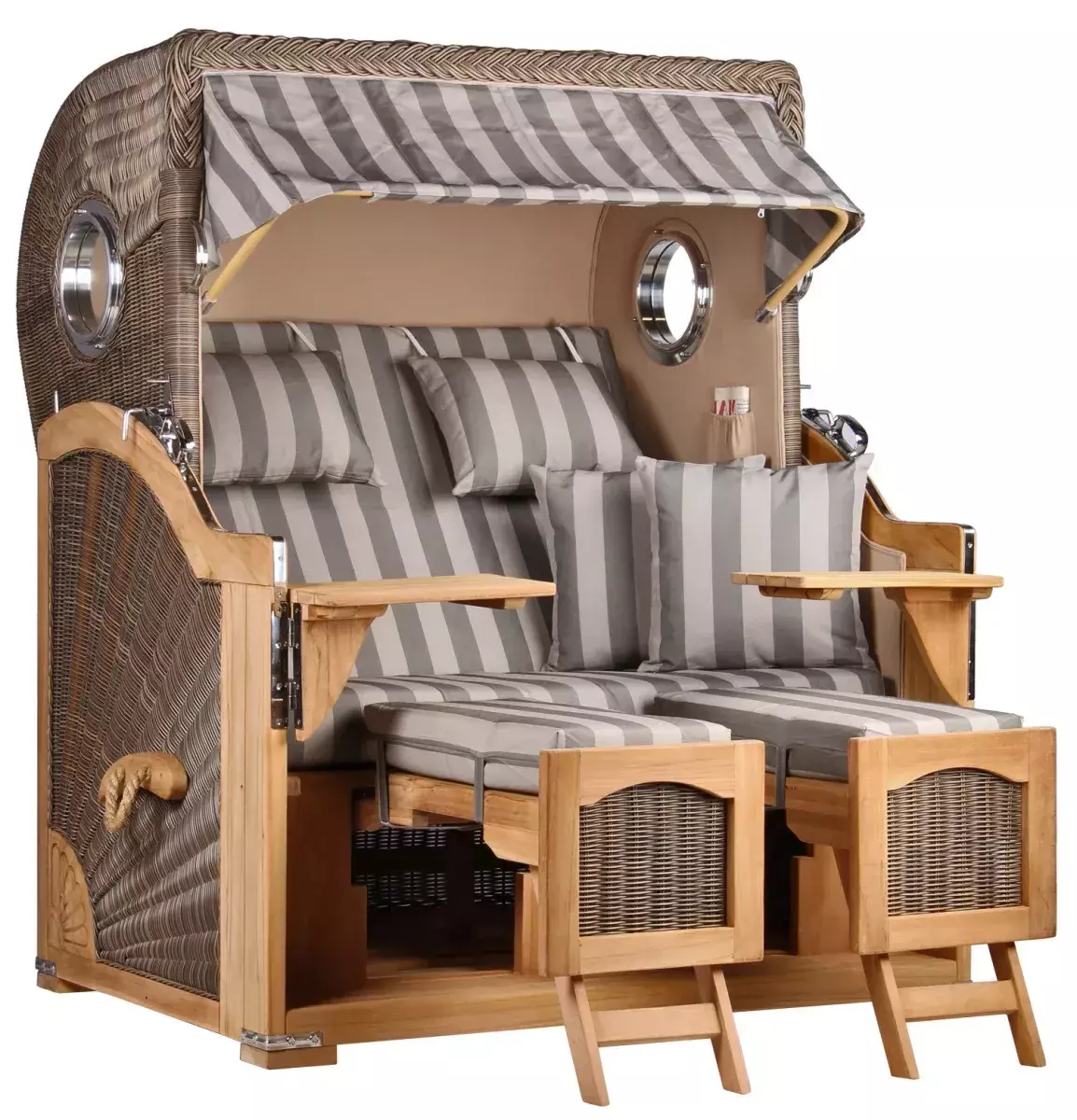 Strandkorb Amrum Teak PE Grey Dessin 537 3 Strandkorb Amrum Teak PE Grey Dessin 537