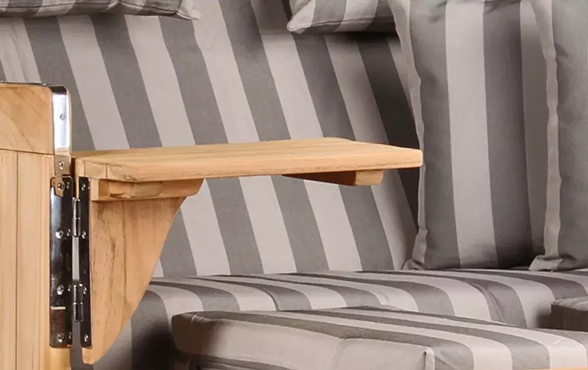 Strandkorb Amrum Teak PE Grey Dessin 537 5 Strandkorb Amrum Teak PE Grey Dessin 537 – Bild 3