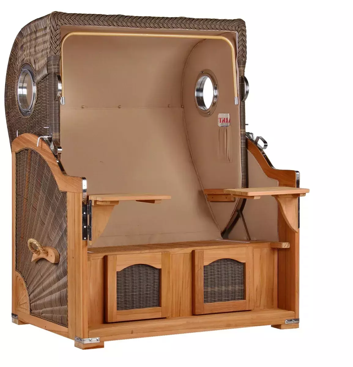 Strandkorb Amrum Teak PE Grey Dessin 551 11 Strandkorb Amrum Teak PE Grey Dessin 551 – Bild 9