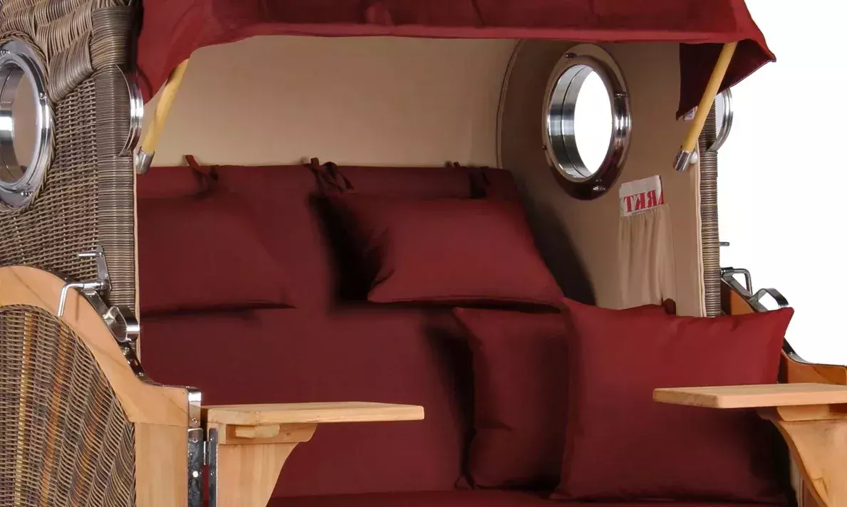 Strandkorb Amrum Teak PE Grey Dessin 550 4 Strandkorb Amrum Teak PE Grey Dessin 550 – Bild 2