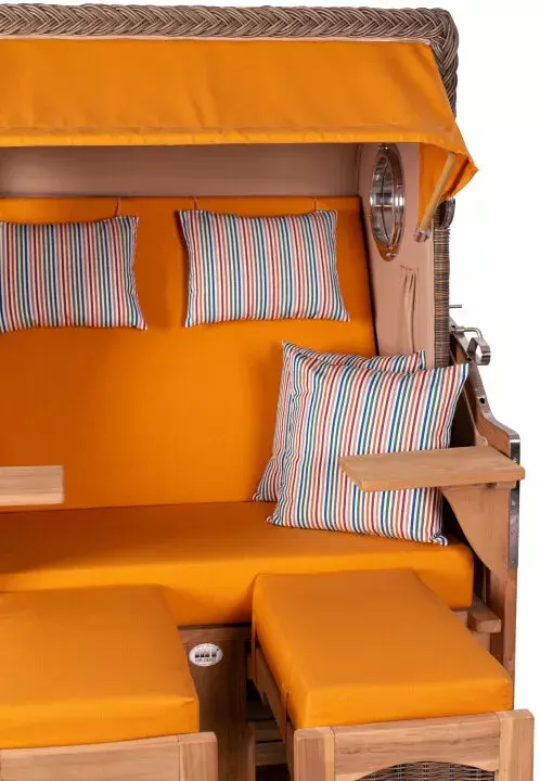 Strandkorb Amrum Teak PE Grey Dessin 586 4 Strandkorb Amrum Teak PE Grey Dessin 586 – Bild 2