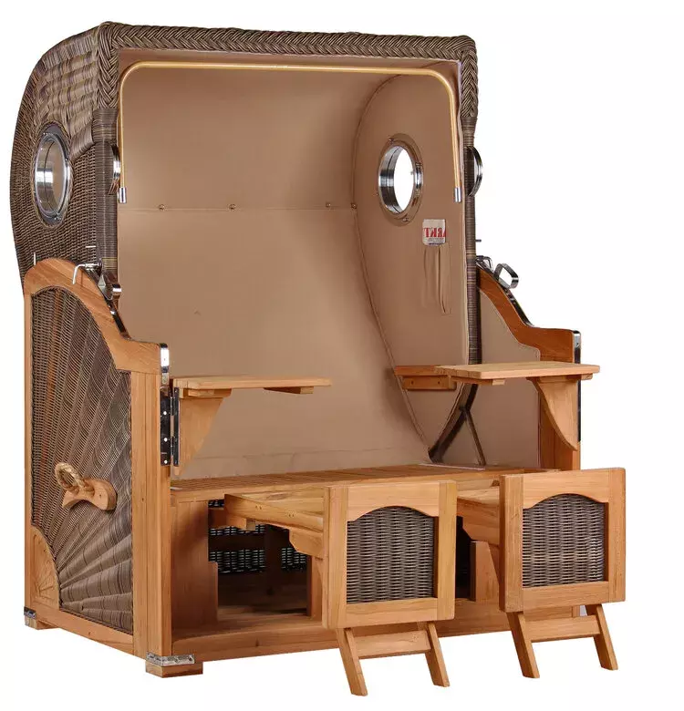 Strandkorb Amrum Teak PE Grey Dessin 586 14 Strandkorb Amrum Teak PE Grey Dessin 586 – Bild 12