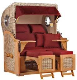 Strandkorb Amrum Teak PE Shell Dessin 550