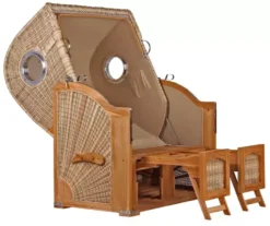 Strandkorb Amrum Teak PE Shell Dessin 551 21 Strandkorb Amrum Teak PE Shell Dessin 551 -Schemel Shop strandkorb amrum bullauge teak pe shell dessin 4 9