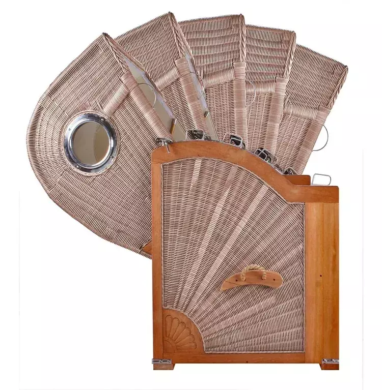 Strandkorb Amrum Teak PE Shell Dessin 551 10 Strandkorb Amrum Teak PE Shell Dessin 551 – Bild 8