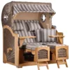Strandkorb Amrum Grande Teak PE Grey Dessin 537 2 Strandkorb Amrum Grande Teak PE Grey Dessin 537 -Schemel Shop strandkorb amrum grande bullauge teak pe grey dessin 537