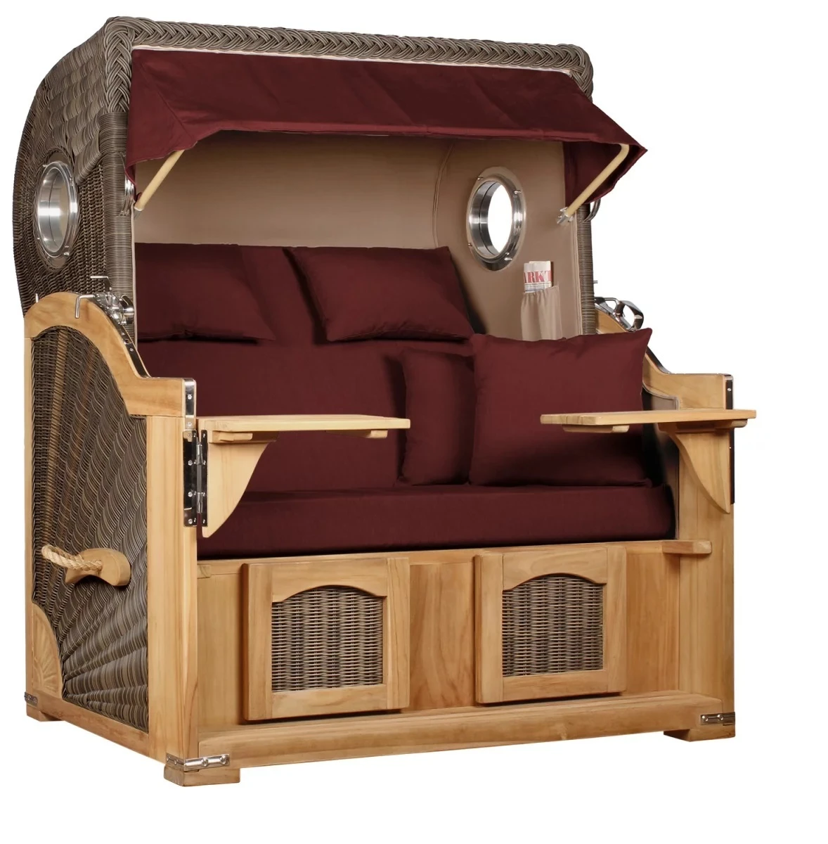 Strandkorb Amrum Grande Teak PE Grey Dessin 550 4 Strandkorb Amrum Grande Teak PE Grey Dessin 550 – Bild 2