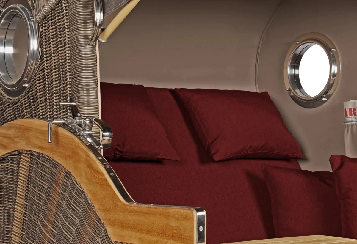 Strandkorb Amrum Grande Teak PE Grey Dessin 550 9 Strandkorb Amrum Grande Teak PE Grey Dessin 550 – Bild 7