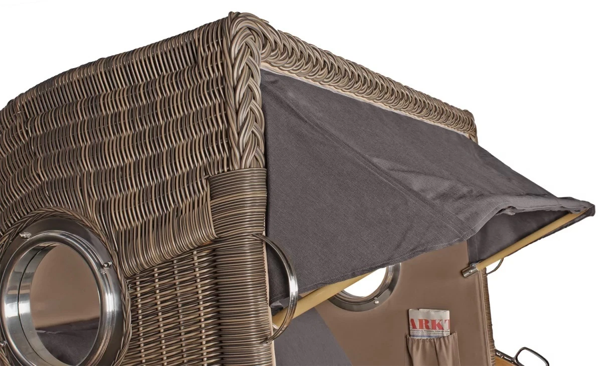 Strandkorb Amrum Grande Teak PE Grey Dessin 551 9 Strandkorb Amrum Grande Teak PE Grey Dessin 551 – Bild 7