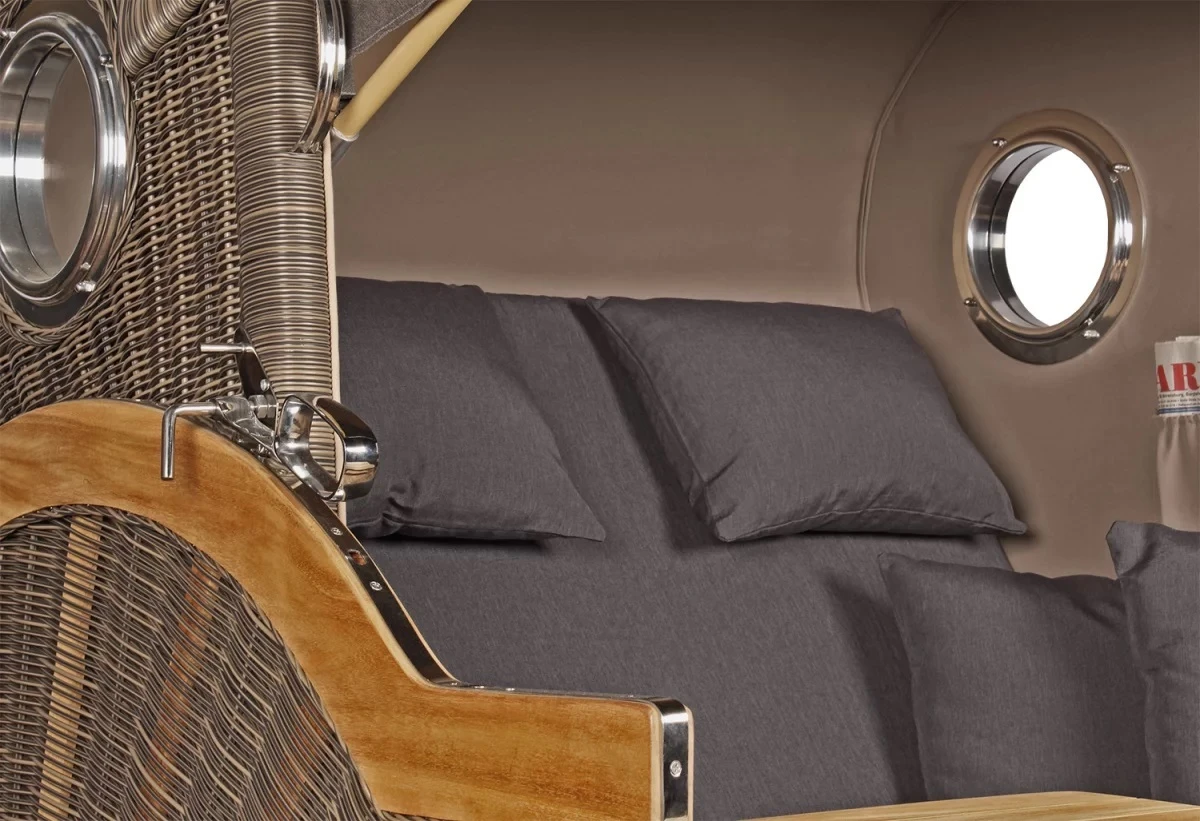 Strandkorb Amrum Grande Teak PE Grey Dessin 551 5 Strandkorb Amrum Grande Teak PE Grey Dessin 551 – Bild 3