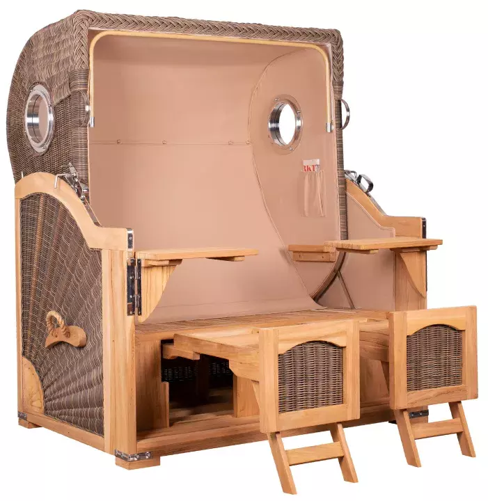 Strandkorb Amrum Grande Teak PE Grey Dessin 544 12 Strandkorb Amrum Grande Teak PE Grey Dessin 544 – Bild 10