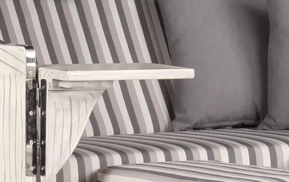 Strandkorb Amrum Mahagoni Washed Grey PE Koboo Grey Dessin 545 5 Strandkorb Amrum Mahagoni Washed Grey PE Koboo Grey Dessin 545 – Bild 3