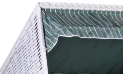 Strandkorb Baltic PE Weiß Dessin Royal Grün -Schemel Shop strandkorb baltic pe weiss dessin royal gruen mp00453 4