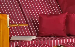 Strandkorb Baltic PE Weiß Dessin Royal Rot-KOMPLETTSET -Schemel Shop strandkorb baltic pe weiss dessin royal rot mp00458 1