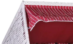 Strandkorb Baltic PE Weiß Dessin Royal Rot-KOMPLETTSET -Schemel Shop strandkorb baltic pe weiss dessin royal rot mp00458 4