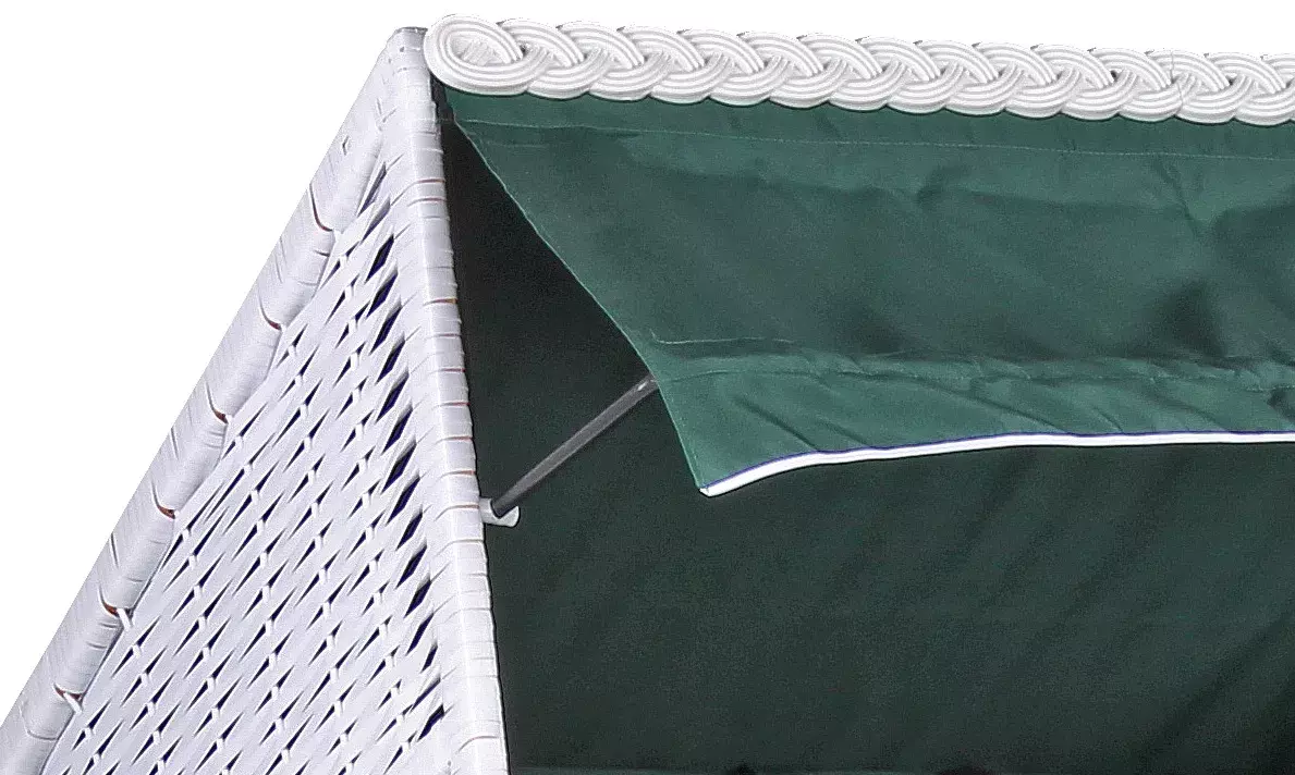 Strandkorb Baltic PE Weiß Dessin Uni Grün 7 Strandkorb Baltic PE Weiß Dessin Uni Grün – Bild 5