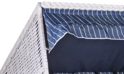 Strandkorb Baltic PE Weiß Dessin Royal Blau -Schemel Shop strandkorb baltic weiss royal blau mp00448 4